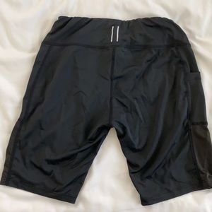 Black Bike Shorts w/ Pockets & Mesh Details